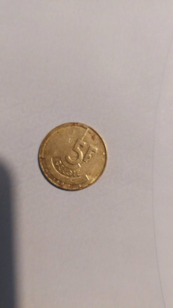 5 Frankos belga pénzérme1989-ből eladó jó állapotban