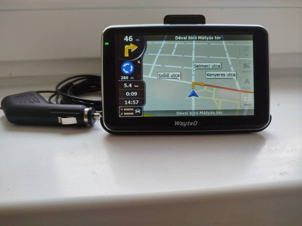 5" Wayteq GPS navigáció 2024-es Magyarország térképpel