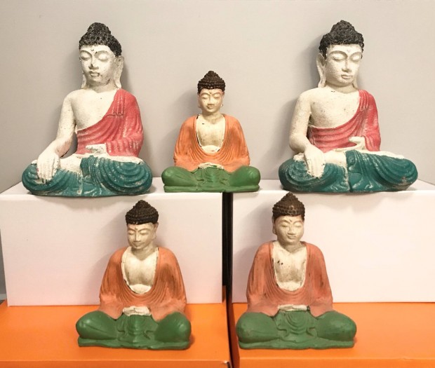 5 darab meditl Buddha szobor egyben elad 