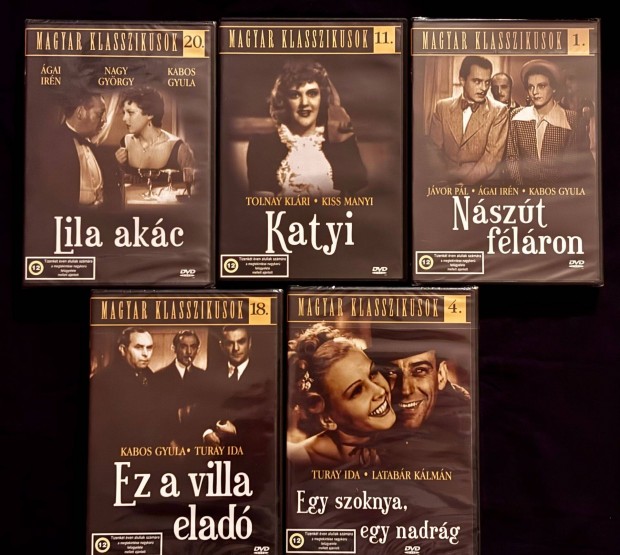 5 db Magyar Klasszikusok DVD - teljesen j s bontatlan