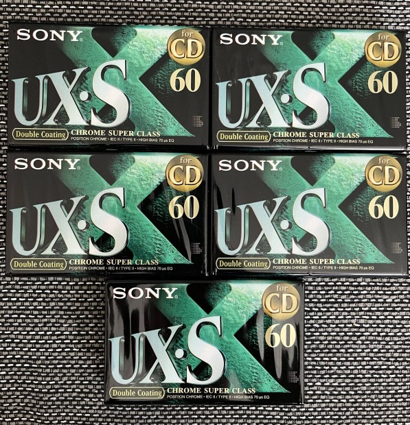 5 db Sony UX-S 60 kazetta bontatlan csomagolásban