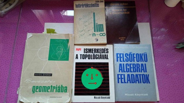 5 db matematikai, geometriai könyv együtt 1500 Ft