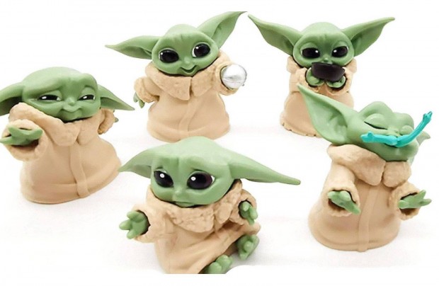 5 db-os Star Wars Baby Yoda Grogu figura szett