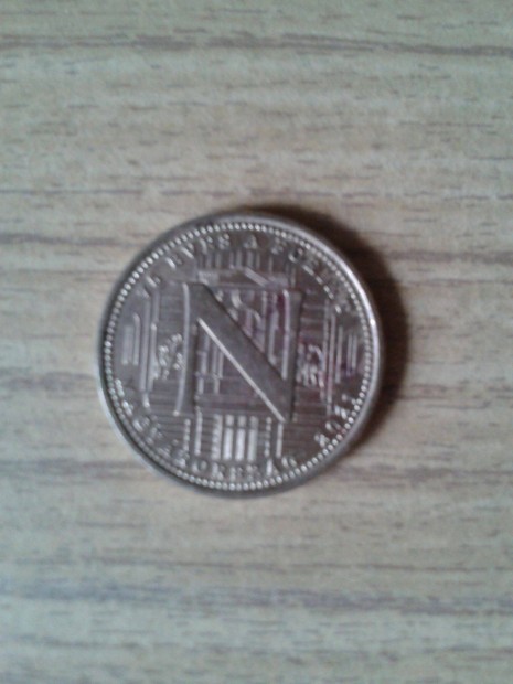 5 forintos érme (75 éves a forint, N betű.)