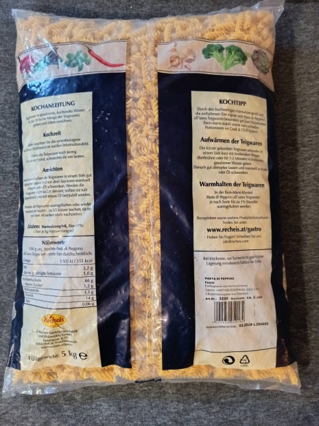 5 kg-os Recheis Pasta di Peppino Fusilli