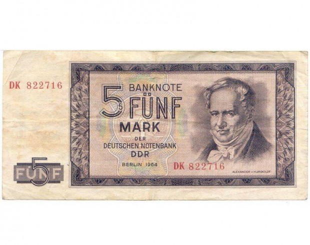 5 mrks bankjegy 1964 (mrka, rgi pnz)