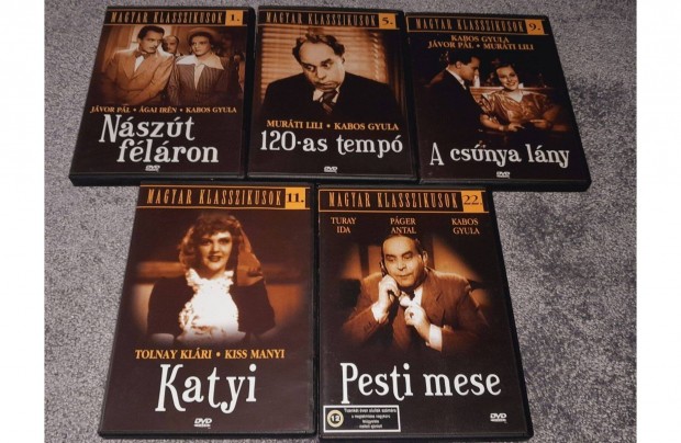 5db rgi Magyar klasszikusok DVD - Nszt flron 120-as temp Katyi