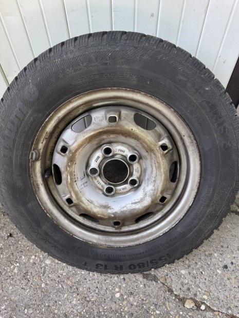 5x100 13as lemezfelni 155/80r13 gumival eladó