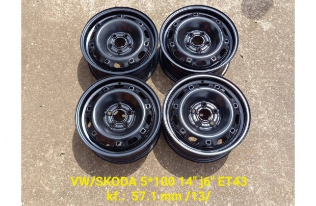 5x100 14" Skoda Fabia gyári lemezfelni garnitúra - /VW Polo/