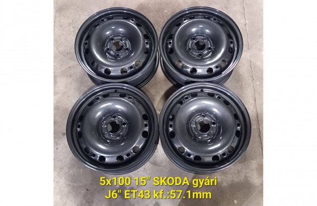 5x100 15" Skoda Fabia - VW Polo gyri lemezfelni garnitra