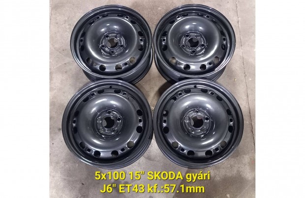 5x100 15" Skoda Fabia - Volkswagen Polo lemezfelni garnitra