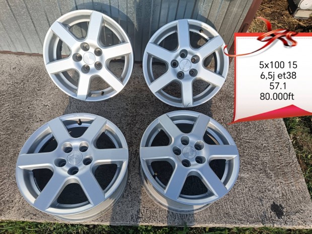 5x100 15 col alufelni szett