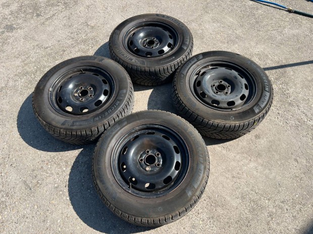 5x100 15 vw lemez felni 195/65 michelin téli gumik