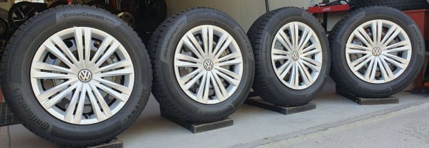 5x100 Gyári Volkswagen lemezfelni 205/60 R16 téli gumik /K123