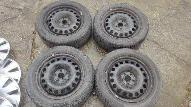 5x105 16" Opel gyári lemezfelni + Tpms + régi téligumi