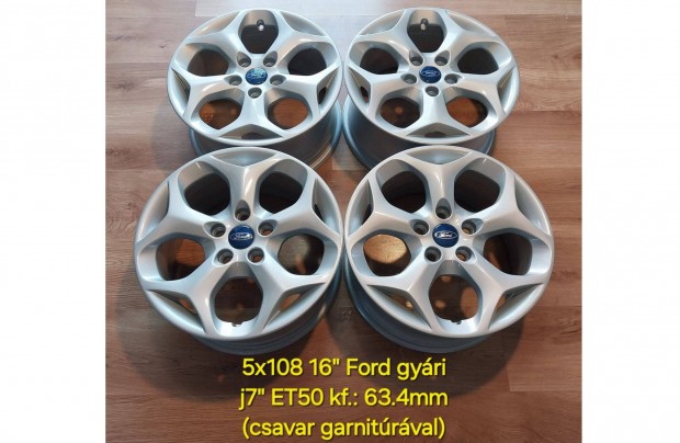 5x108 16" Ford gyári alufelni garnitúra /C-Max, Focus/ - csavarokkal