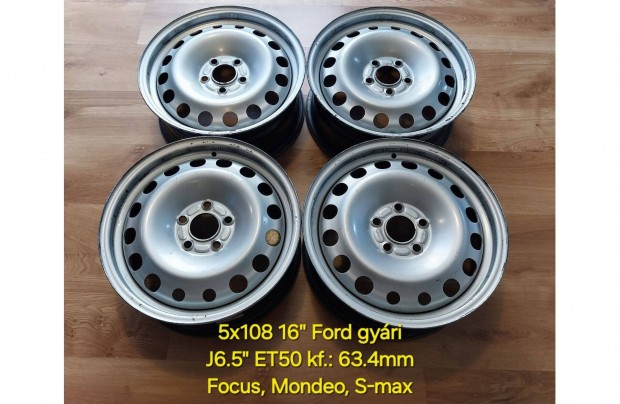 5x108 16" Ford gyári lemezfelni garnitúra /Focus, Mondeo, S-Max/