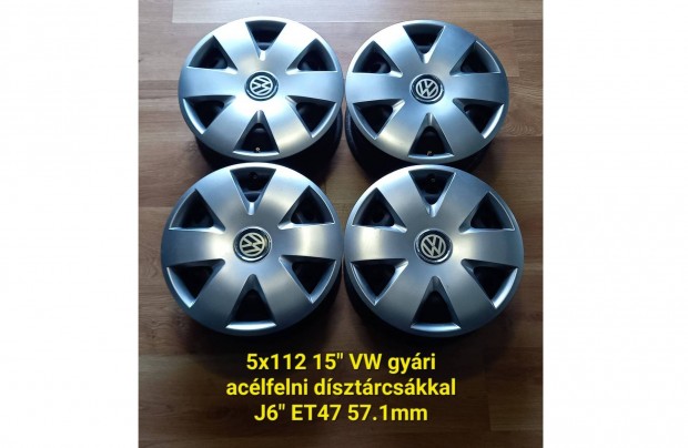 5x112 15" VW gyri lemezfelni garnitra dsztrcskkal