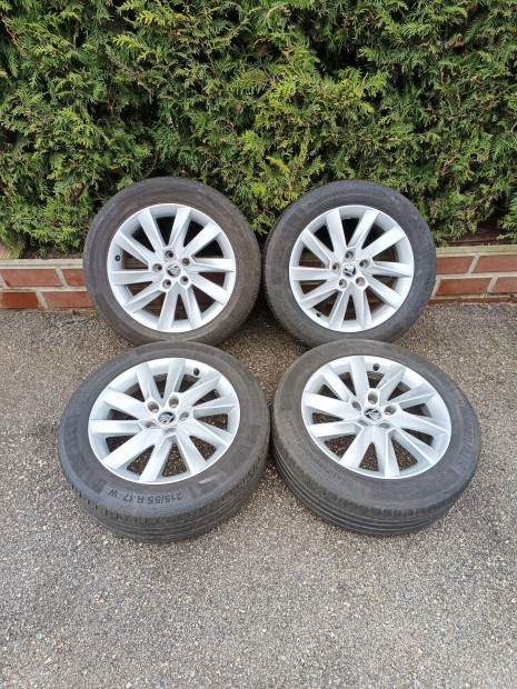 5x112 17 / 17" Gyári Skoda alufelni 215/55 R17 Continental nyári gumik