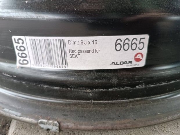5x112 6,5x16' r16 et43 Seat, VW lemezfelni garnitúra