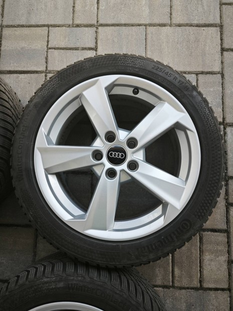 5x112 audi 17" jszer alufelni 225/45 Continental tli gumi
