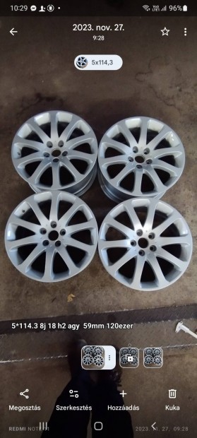 5x114.3 R18as alufelni.szett 