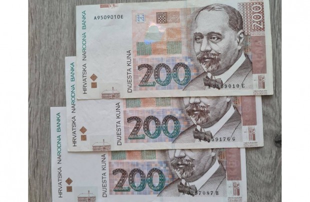 600 Kuna (3 db 200 Kuna bankjegy) elad