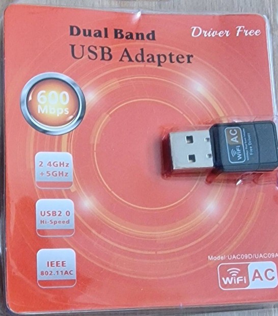 600 Mbps kétsávos USB WiFi adapter 2,4 g 5 GHz Vezeték nélküli hálózat
