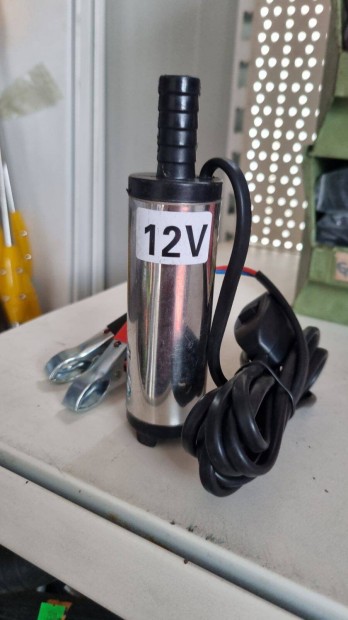 60W-os motorral, 12V-os csipeszes merülő gázolaj szivattyú, pumpa