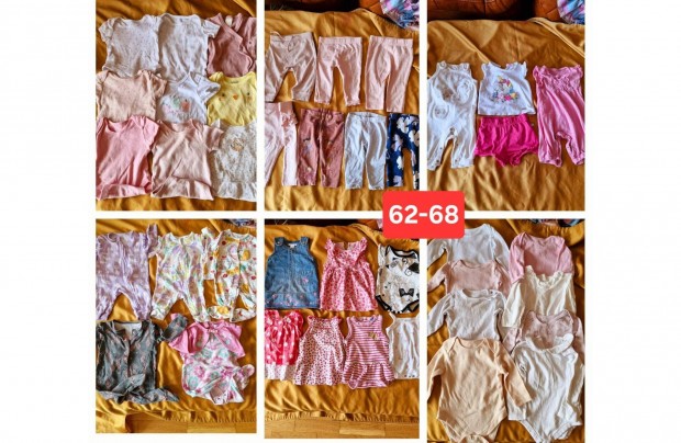 62-68 lány 40db 5000 vagy képenként ezer napozo ruha rugi body