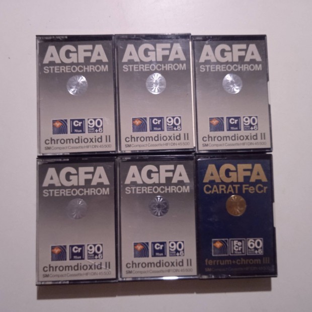 6DB AGFA Chrom retro kazetta eladó szép állapotban