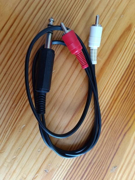 6.3mm jack 2x RCA csatlakoz 80 cm