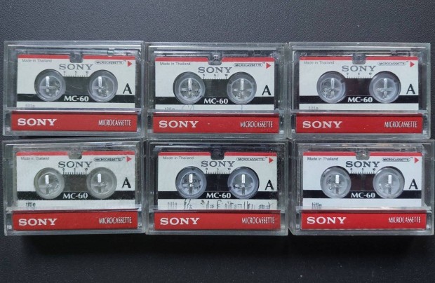 6-DB Sony MC-60 Mini Kazetts Diktafon Walkman MAGN Kazetta