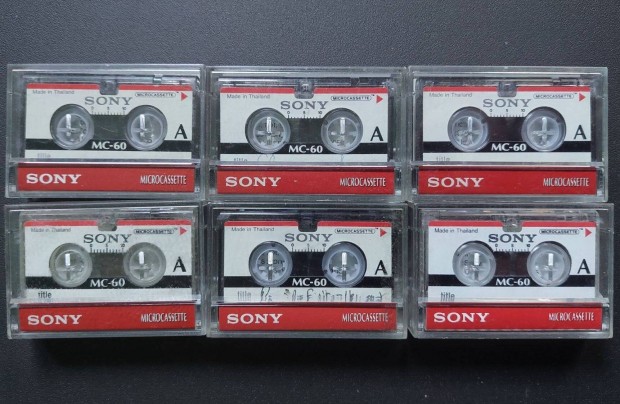 6-DB Sony MC-60 mini Kazetts Diktafon Walkman MAGN Kazetta