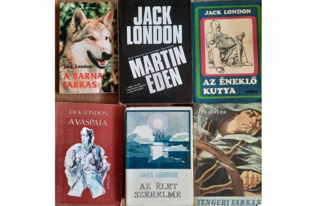 6 darab Jack London könyv eladó