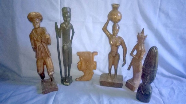 6 darabos afrikai fa szobor csomag