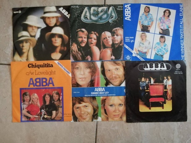 6 db ABBA - bakelit kislemez, remek llapotban!