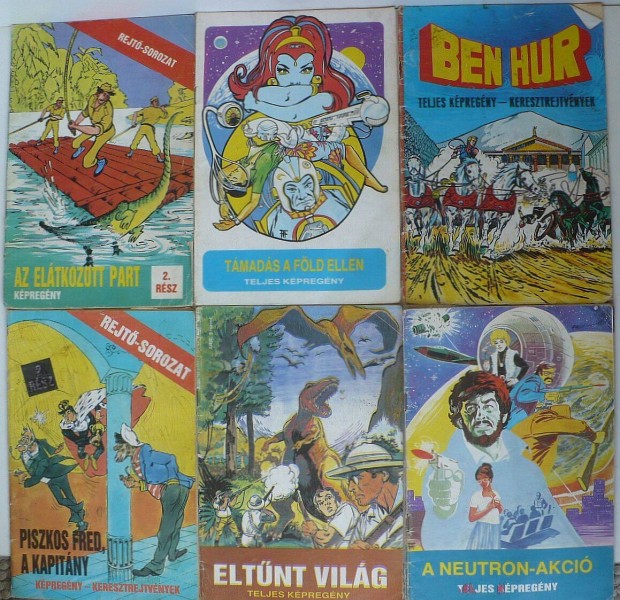 6 db Fles kpregny fzet (Eltnt vilg, Piszkos Fred, stb.) - j