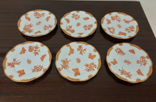 6 db Herendi Orange Viktria mints porceln stemnyes tnyr kszlet