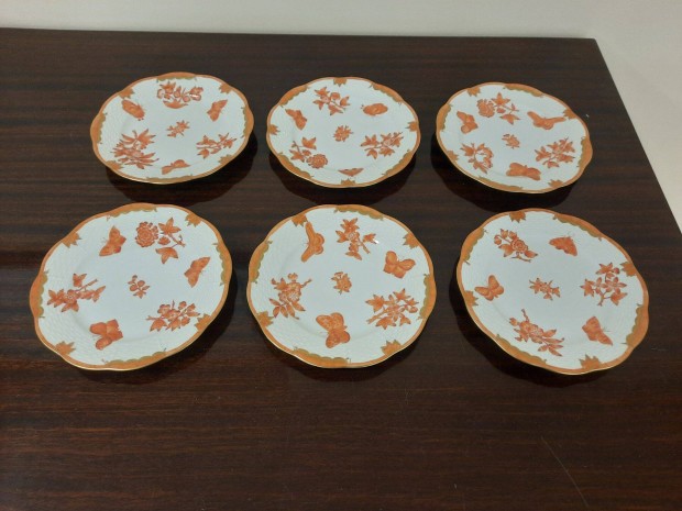 6 db Herendi Orange Viktria mints porceln tnyr kszlet