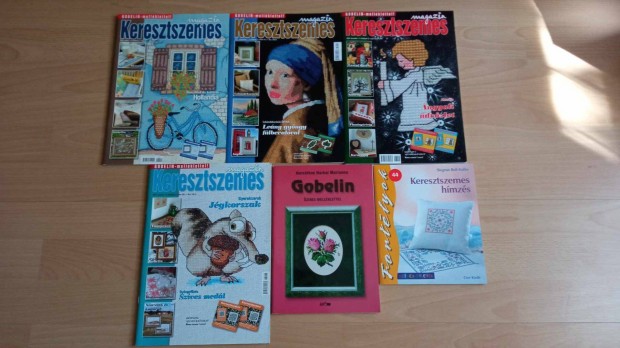 6 db keresztszemes magazin gobelin újság együtt 1500 Ft
