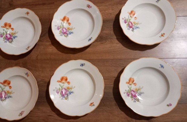 6 db leveses tányér- Zsolnay porcelán