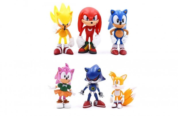 6 db-os Sonic a sndiszn figura szett
