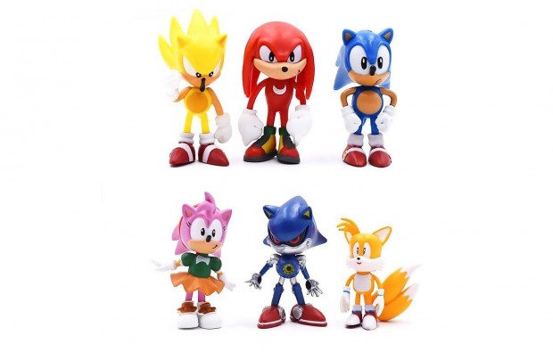 6 db-os Sonic a sndiszn figura szett