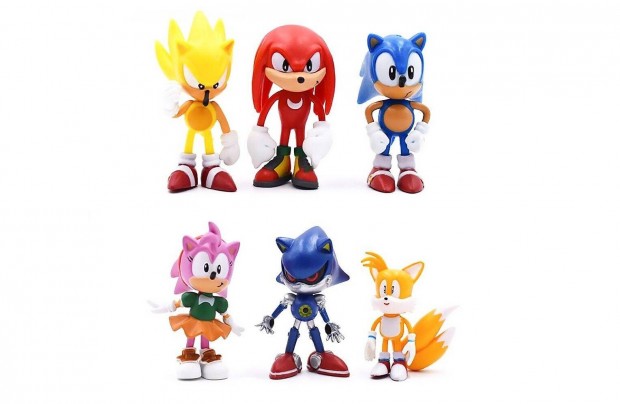 6 db-os Sonic a sndiszn figura szett