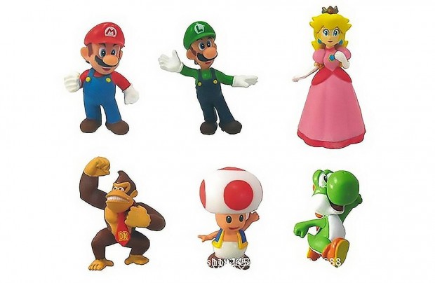 6 db-os Super Mario figura szett