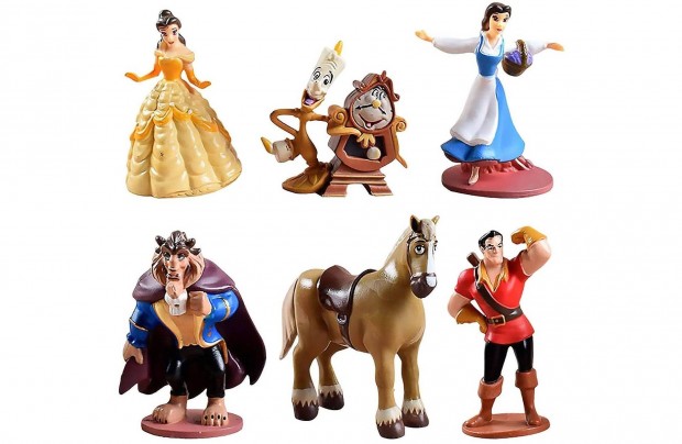 6 db-os Szépség és a Szörnyeteg figura szett