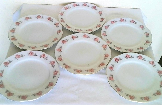6 db sz�p r�zsa mint�s porcel�n s�tem�nyes t�l 18 cm