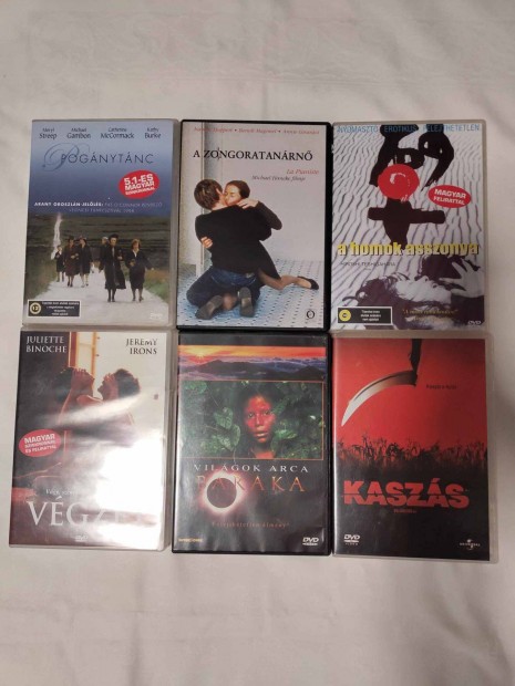 6 dvd - Pognytnc, A zongoratanrn, Vgzet, Baraka, Kaszs stb