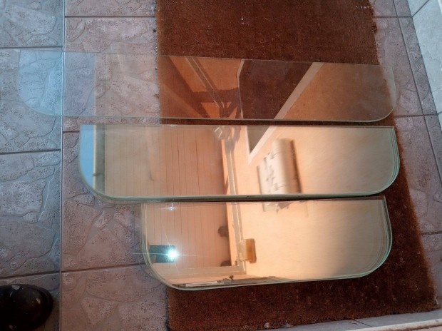 6mm edzett �veg polc 73x16cm �j